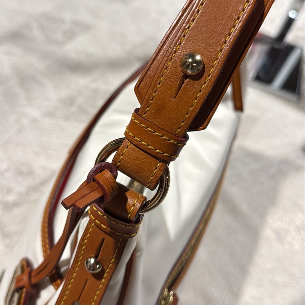 Dooney & Bourke White Nylon East West Collins Hobo Bag - Picture 12 of 15